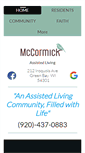 Mobile Screenshot of mccormickassistedliving.com